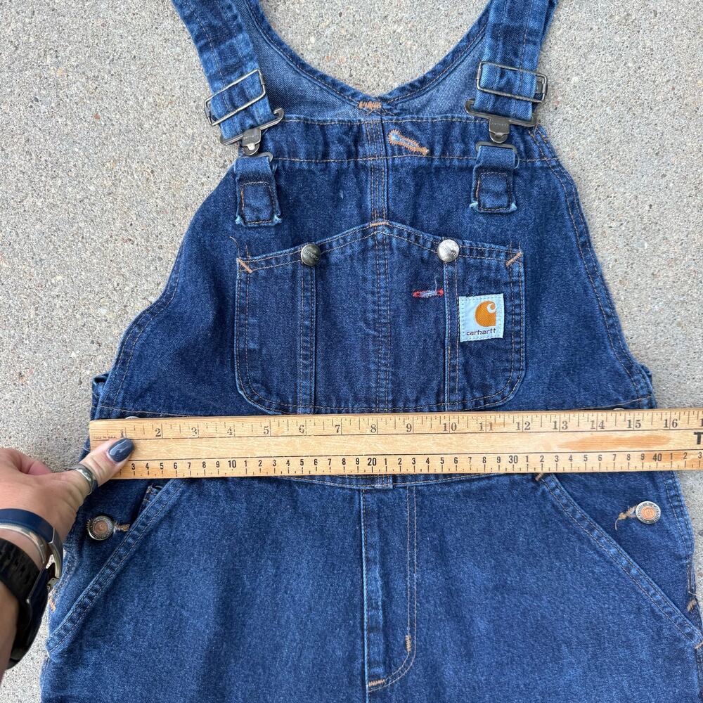 Carhartt 6x32 Womens Washed Denim Blue Jean Bib Overalls WR007 HDK - Picture 7 of 10